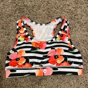 Colorful, fun, flower sports bra